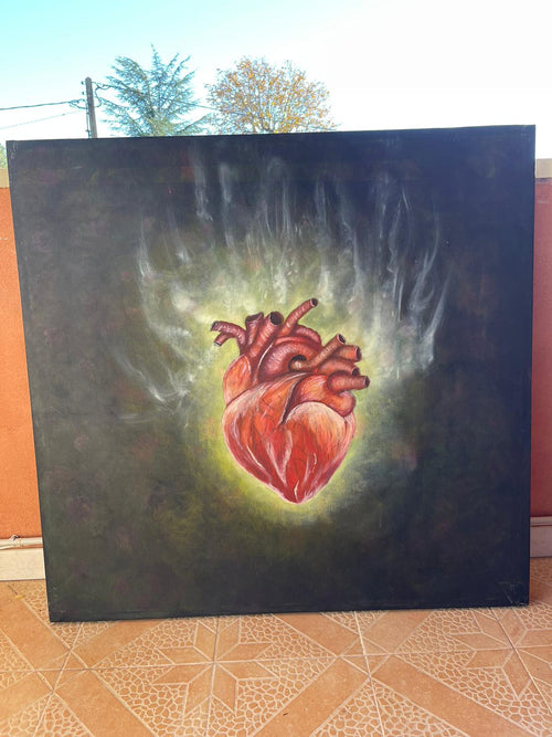 AMOUR ÉTERNEL ()104/100 cm pièce unique 100% faite à la main peinture acrylique