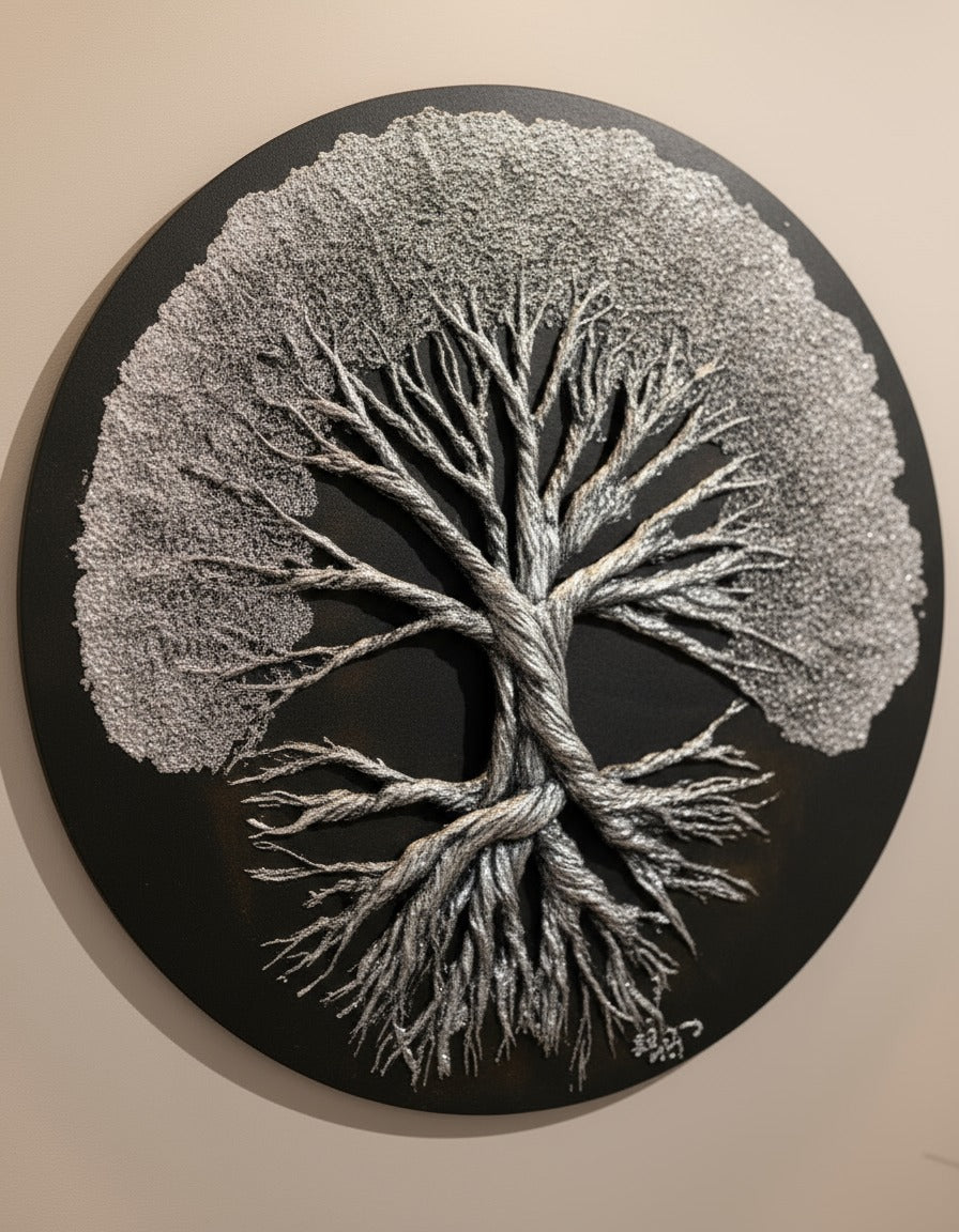 30/30cm piéce unique 100% faite à la main (peinture acrylique + Pierres + reliefs en 3D) )