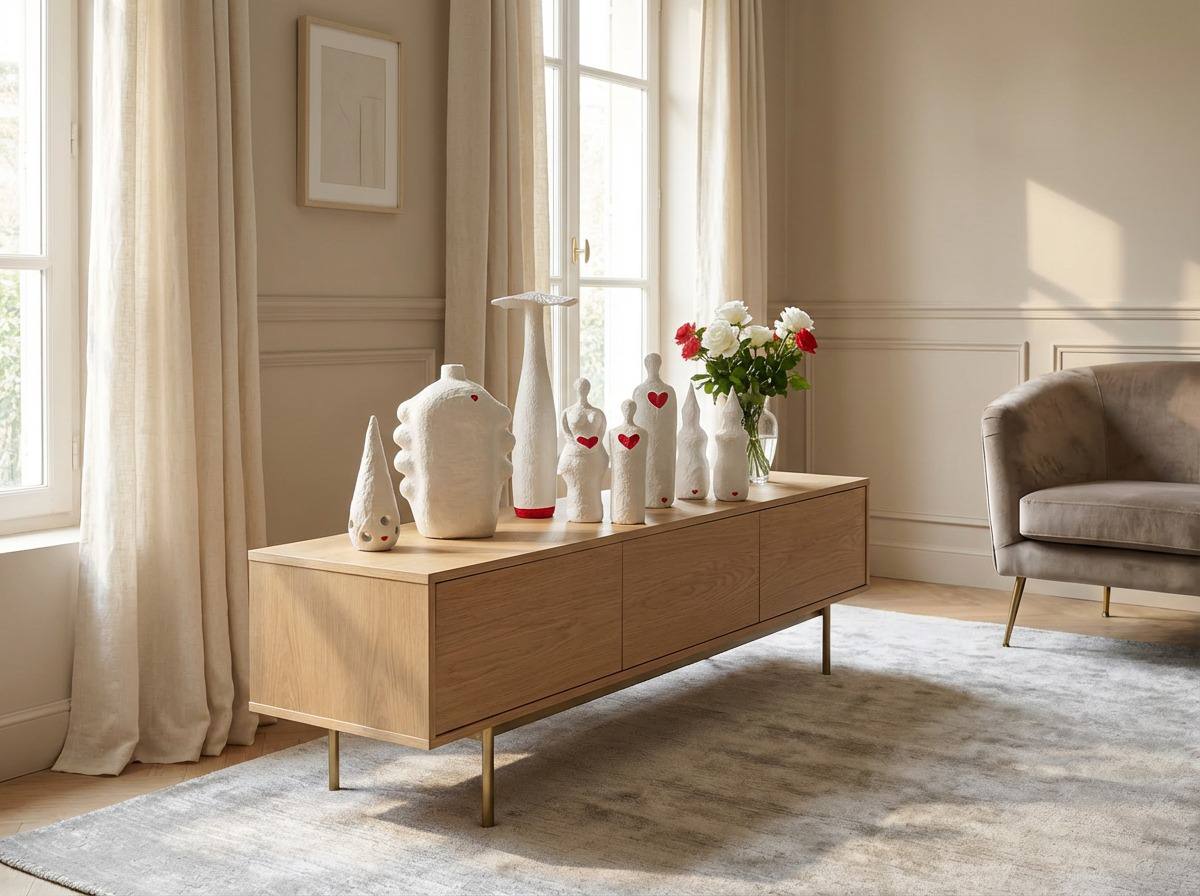 FAMILLE D'AMOUR (34/10 _ 30/12 et 25/8 cm pièces uniques 100% faite à la main)