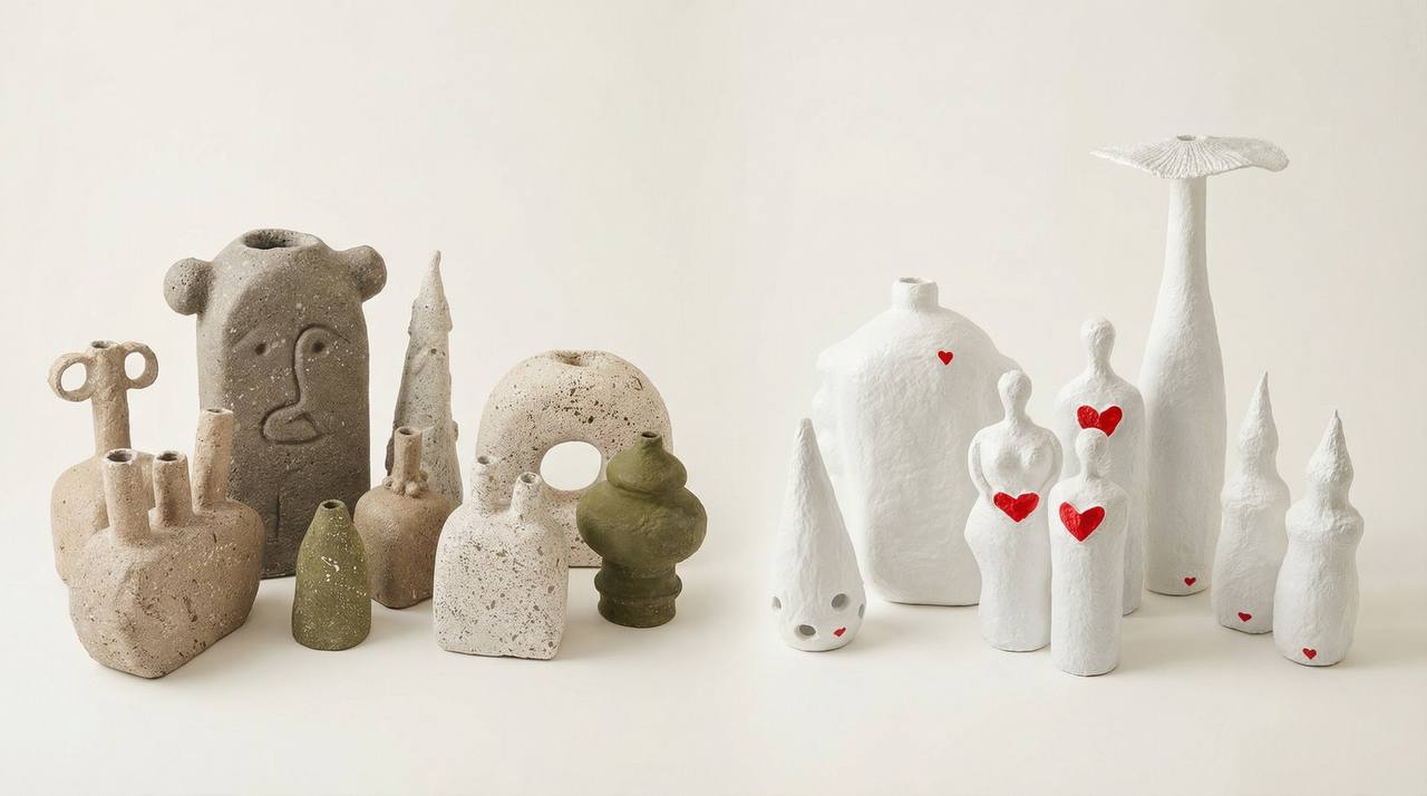 FAMILLE D'AMOUR (34/10 _ 30/12 et 25/8 cm pièces uniques 100% faite à la main)